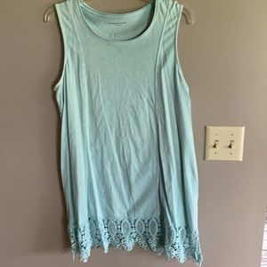 Embroidered Lace Hem Tee